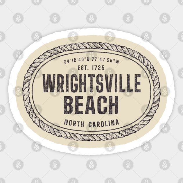 Roped In for Wrightsville Beach, North Carolina Sticker by Contentarama